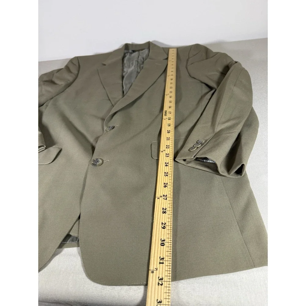 Brooks Brothers Blazer Adult Size 41L Tan 100 Wool 2 Button Made In USA Mens
